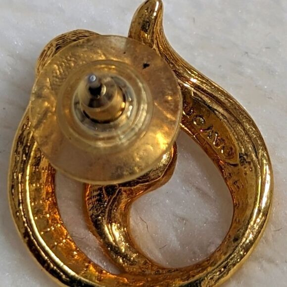 Vintage AVON Gold and Faux Pearl Pierced Earrings - Picture 3 of 7